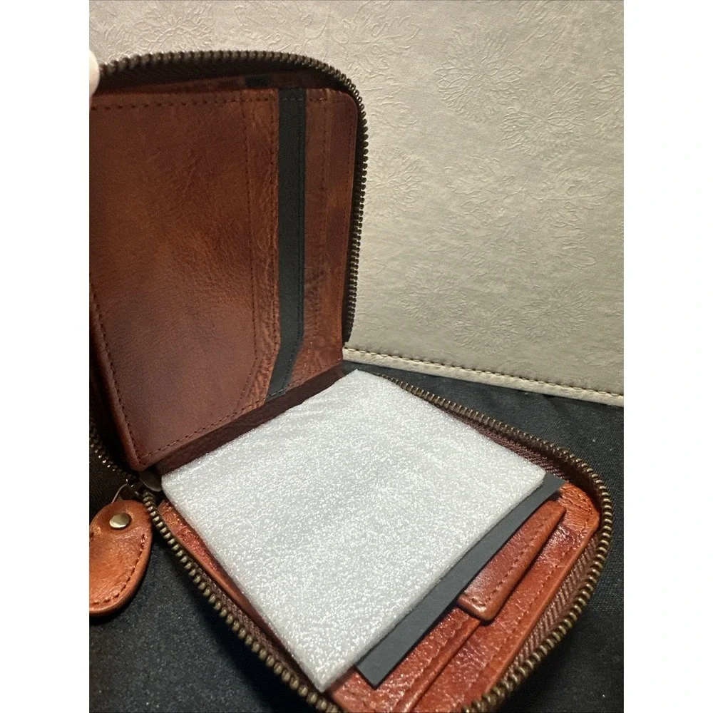Zipper Wallet  Men'S Leather Wallets Gift with Coin Pocket Extra Capacity